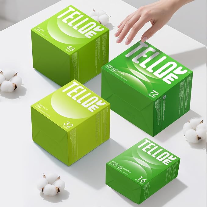 Tellove Tampons with 100% Organic Cotton Core, 72 Count (36 Regular, 36 Super), Featuring 360° Comfort-Expand Leakproof Technology with Comfort BPA-Free Long Applicator, Gentle on Sensitive Skin