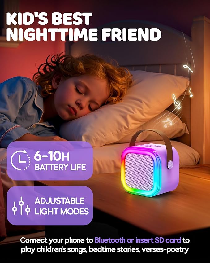 Karaoke Machine for Kids, 2026 TOP Toys Birthday Gifts Ideas for Girls Ages 4, 5, 6, 7, 8, 9, 10, 12+ Years Old, Portable Mini MP3 Player with 2 Wireless Mics for Party