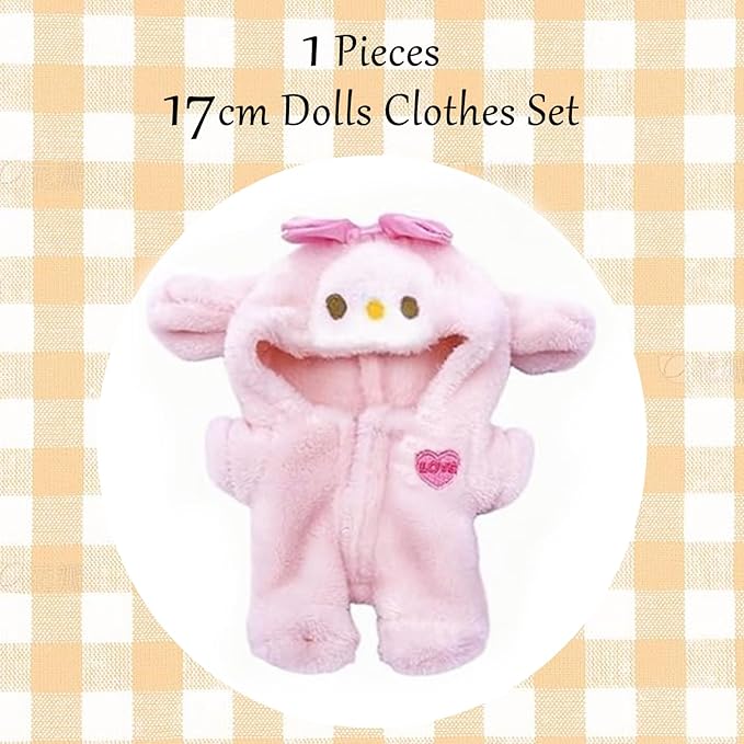 2025 New Doll Clothes Set, Clothes Set Outfit for Dolls, Adorable Doll Clothing, Keychain Accessories for Dolls, (NO Doll)(Pink)