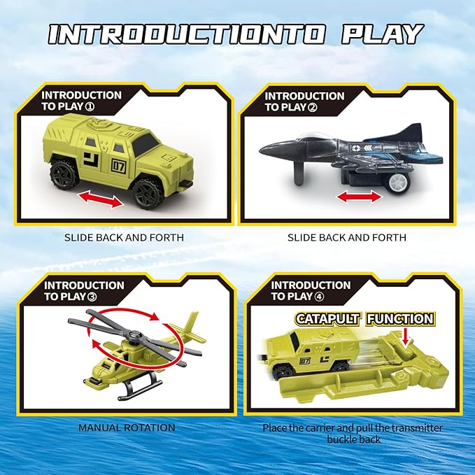 Army Men Playset, Army Men Action Figures, Kids Army Toys for 4-7, 6-8, 8-12, Toy Armored Vehicle, Battle Mat, Warships,Tanks,Aircraft Military Toys Set for Boys Birthday for Ages 3+