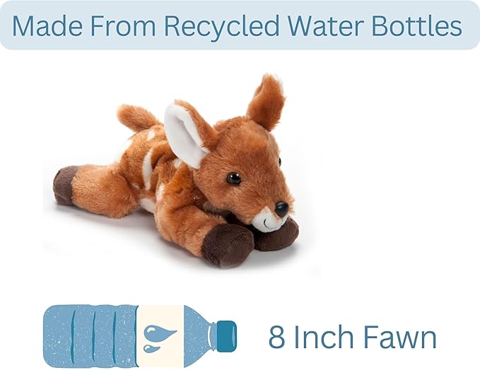 The Petting Zoo Fawn Stuffed Animal Plushie, Gifts for Kids, Scoopz Wildlife Animals, Fawn Plush Toy, 8 inches