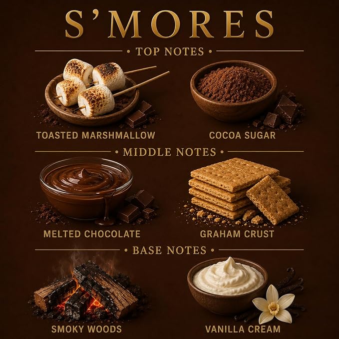 Affinati S'Mores 10 oz Scented Candle – Long Lasting Luxury Soy Blend Candle for Home, Strong Scent Throw Sweet Graham Cracker Chocolate Marshmallow Candle, Premium Home Fragrance Gift