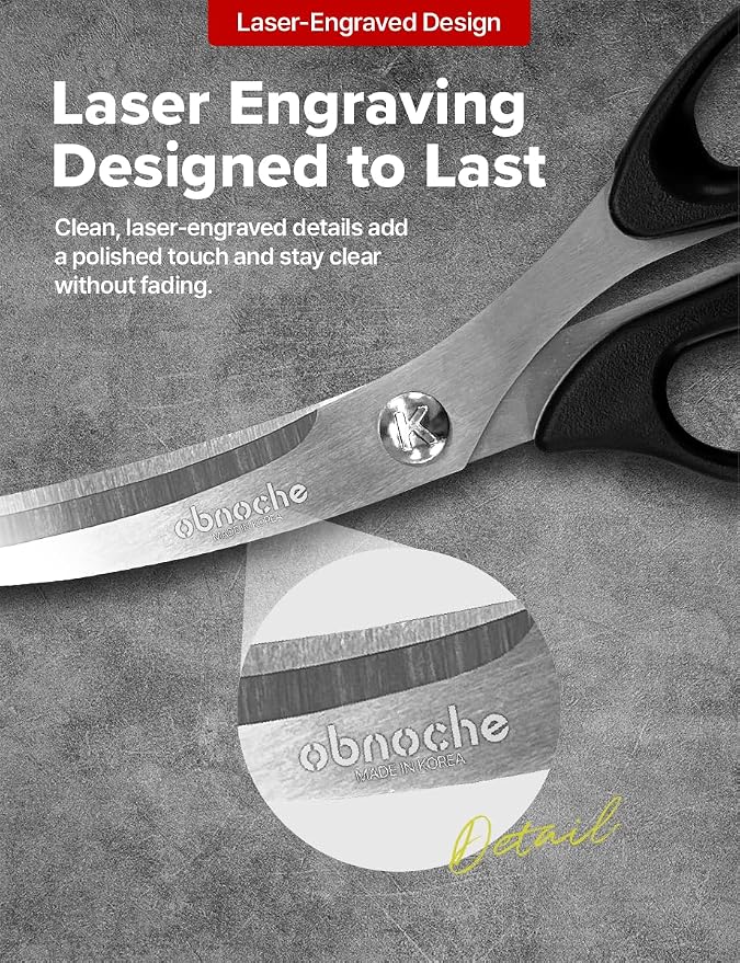 Made in Korea, Korean Barbecue Scissors, Meat, Chicken, Vegetables, High Strength Stainless Steel Grip-Excellent Barbecue Scissors (Korean BBQ Scissors)