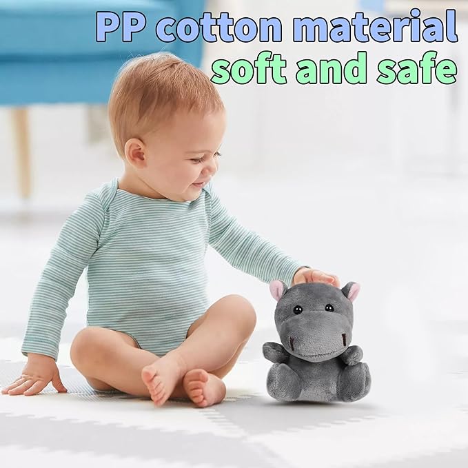 Small Stuffed Animals Bulk, 12 Pack Cute Plushies, 4.5 Inch Mini Plush Toys, Treasure Box Toys for Classroom, Party Favors for Kids, Plush Keychain, Claw Machine Prizes, Stocking Stuffers for Kids