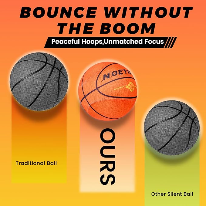 Silent Basketball Size 5 Dribbling Indoor High-Density Soft Foam with Cloth Cover Easy Grip Highly Elastic Silent Quiet Basketball Gifts