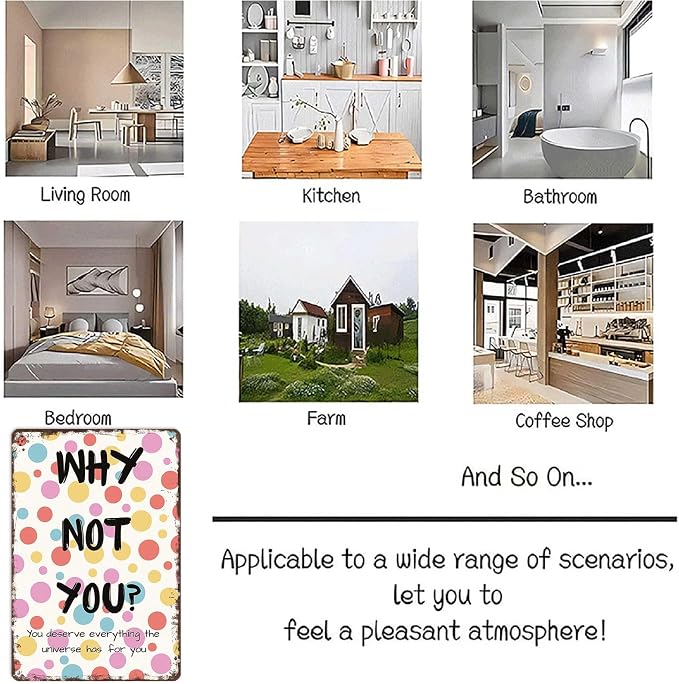 Funny Metal Signs Poster 8x12inch Why Not You Aluminum Sign Wall Art For Home Room Bedroom Office Decor