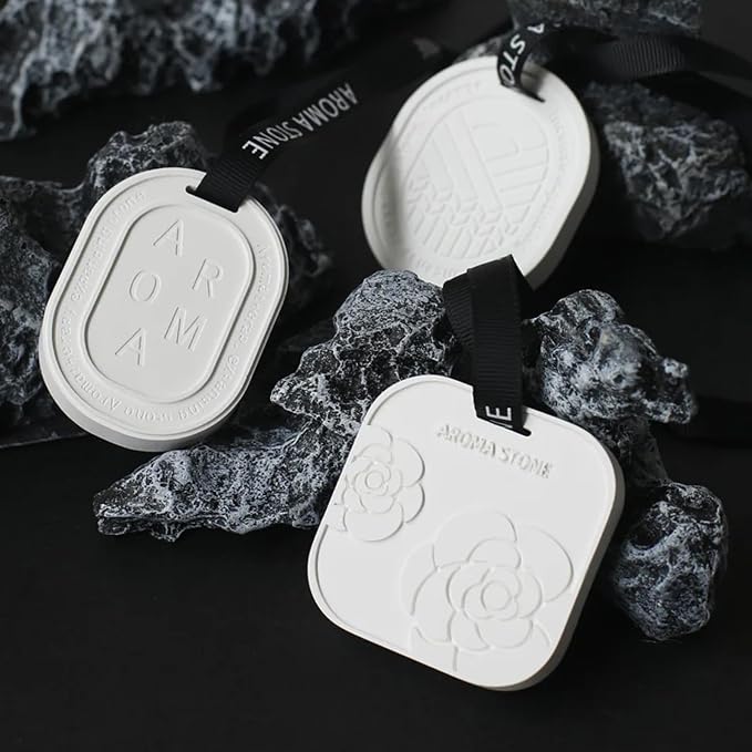 SINT Diatomite Aroma Stone, Non-Electric Ceramic Diffusers and Aromatherapy Fragrance, White Ceramic Diffusers in Car or Desk Office Decor and Small Bathroom at Home