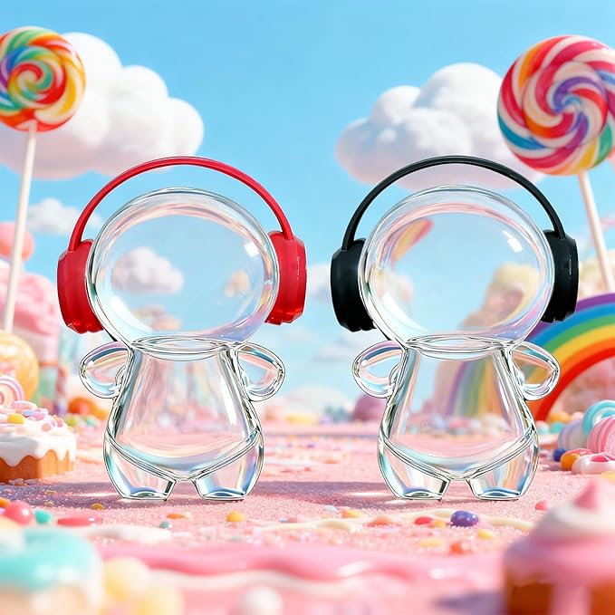 3D Printed Headphones Accessories for 17cm Doll(No Dolls),for Dolls 3.94-6.69inch(10-17cm) in Size,Suitable for Daily Display, Great As a Gift(Red Headphones)