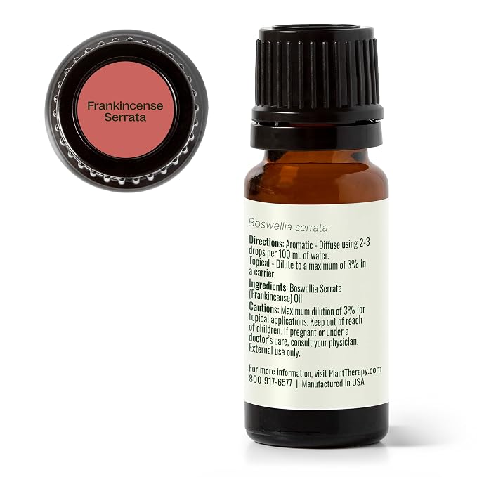 Plant Therapy Frankincense Serrata Essential Oils 100% Pure, Undiluted, Natural Aromatherapy, Frankincense Oil for Diffuser, Skin, Massage, & Joint Health, Therapeutic Grade 10 mL (1/3 oz)