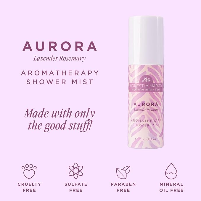 Honestly Margo Aromatherapy Shower Mist Spray Lavender (4 Fl Oz, Pack of 1) – Wellness Spray with Essential Oils for Shower Steam, Personal Space Mist – Cruelty-Free Body Care & Bath Products