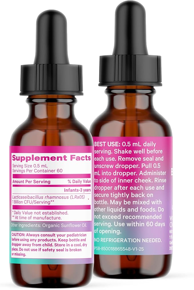 Pink Stork Baby Probiotic Drops, Newborn, Infant & Toddler Probiotics to Help Aid Digestion and Constipation Support, Newborn Essentials - 1 fl oz, 2 Month Supply