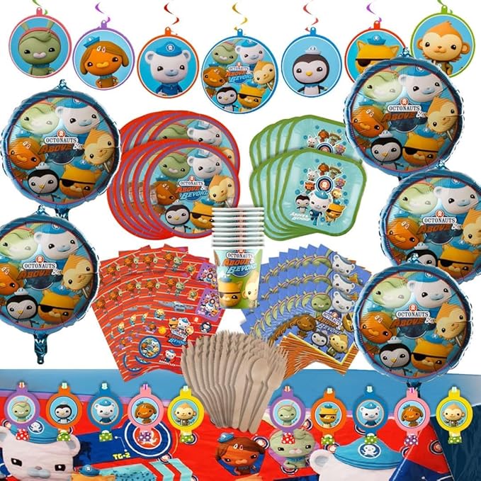 Octonauts Foil Balloon Set: Pack of 5 Shimmering Balloons - Perfect for Kids' Birthdays, Ocean-themed Parties, and Special Celebrations