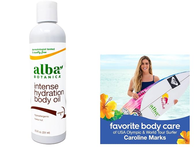 Alba Botanica Kukui Nut Organic Body Massage Oil, 8.5 Ounce - 6 per case.