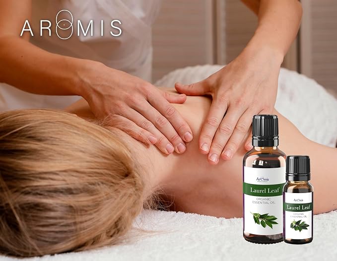 ArOmis Laurel Leaf Essential Oil - Organic - 100% Pure Therapeutic Grade - 10ml (.34 Fl Oz), Undiluted, Premium 150 Micron Filtered for Nebulizer Use