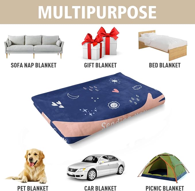 Get Well Gifts for Women Men, Hug/Healing Blanket | Thinking of You/Cancer Care/Sympathy/After Surgery Gifts for Friends, Sister, Coworker, Soft Throw Blankets 50'' x 60''