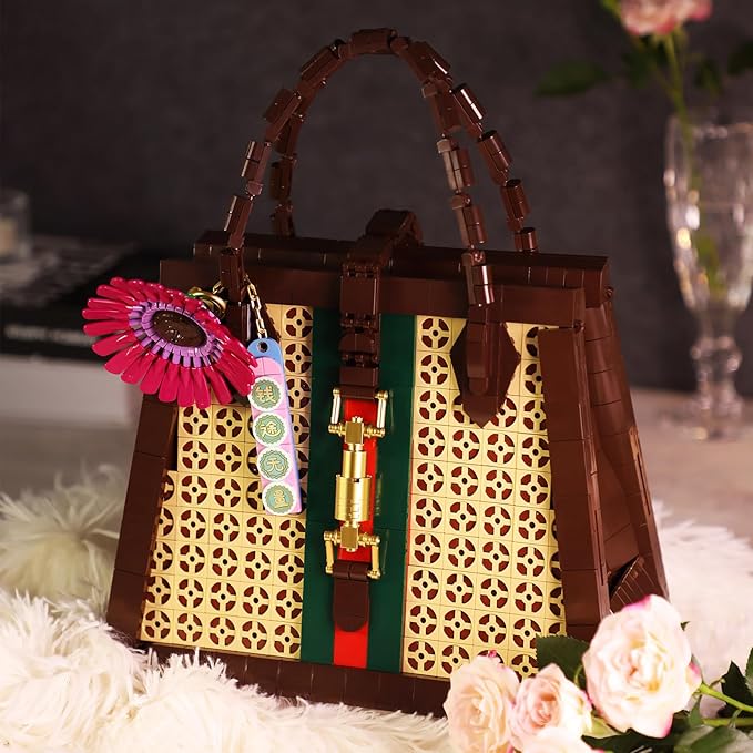 KAZI Purse Building Set, Handbag Model Building Blocks,Purses to Build for Women,Gift for Her for Anniversary and Valentine's Day,Mothers Day