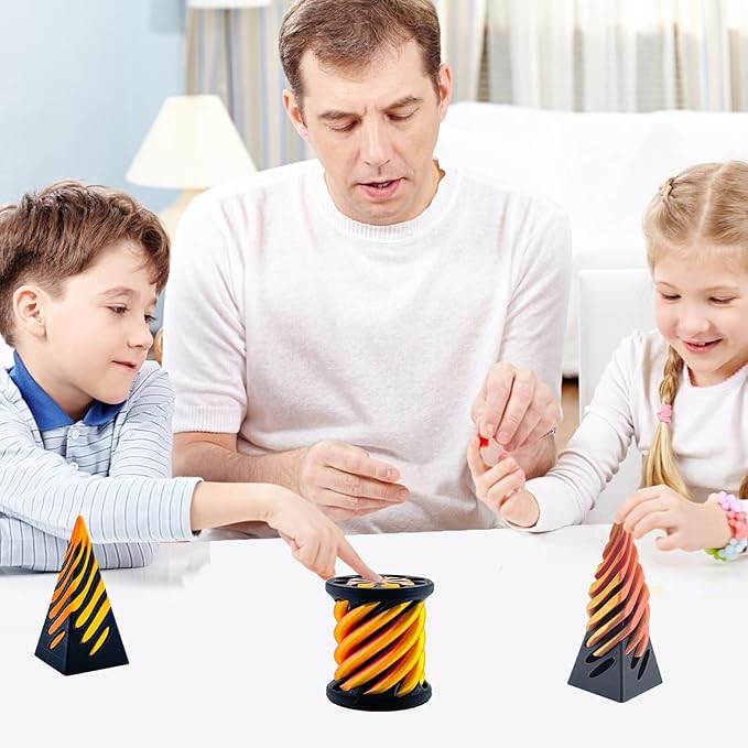 4 Packs Impossible Cone,Spiral Cone Fidget Toy,Impossible Cones passthrough Impossible Pyramid for Relaxing,Spiral Fidget Toy passthrough Impossible Cone,Birthday for Adults & Kids