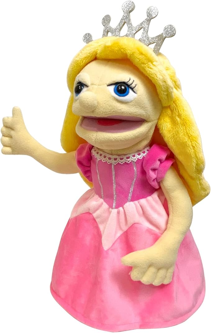 16" Puppets Entriloquist Puppet,Hand Puppets for Kids Plush Princess Puppe t for Adults with Removable Mouth Puppet for Kids Ages 4-8,Hand Puppet for Adults with Scalable Puppets Control Rod