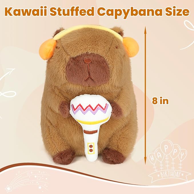 Cute Capybara Plush, 8 Inch Capybara Stuffed Animal Kawaii Doll Pillow Gifts for Boys Girls