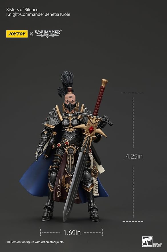 JOYTOY Warhammer Horus Heresy Sisters of Silence Knight-Commander Jenetia Krole 1:18 Scale 4.25in Action Figure Mecha Joy Toy Collection Model