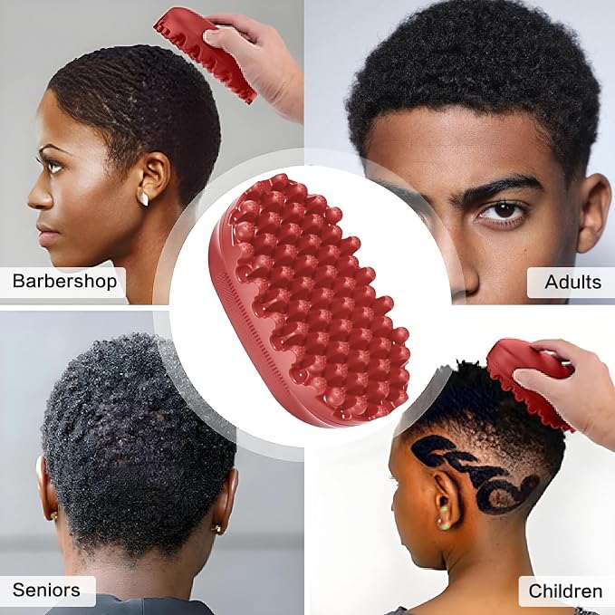 Rubber Curling Hair Brush,Premium Twist Tool for Afro Hair,Ideal for Curly, Coiled, 4C Hair,Quick & Easy Styling,Red