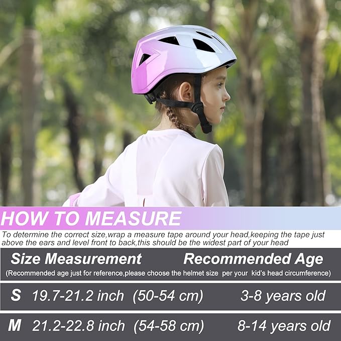 Kids Bike Helmet,2 Sizes Adjustable for Youth Child Boys & Girls Ages 3-5-8-14,Ventilation and Multi-Sport for Bicycle Skate