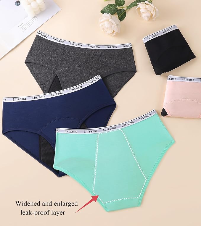 Teen Girls Incontinence Underwear,Holds Up to Regular 10 Tampons Leakproof Period Viscose,Reusable