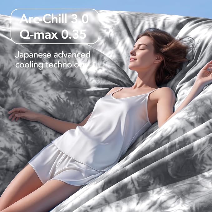 Cooling Blanket Queen Size 90"x90" for Hot Sleepers | Cold Summer Soft Blanket for Bed Couch and Travel Absorbs Heat Q-Max>0.35 Cool Lightweight Throw for Night Sweats Menopause