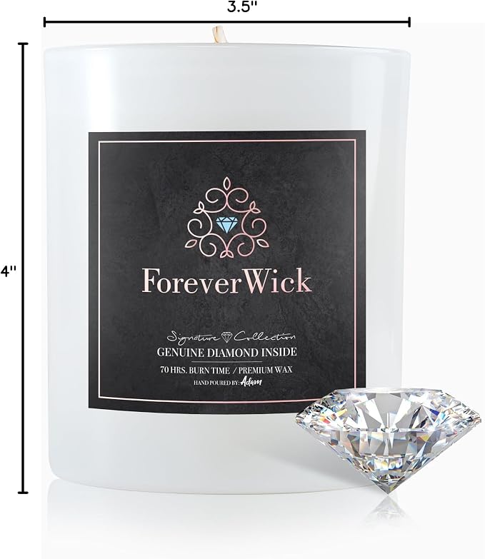 ForeverWick Surprise Candle with Diamond Inside | Foreverwick Candles | Scented Soy Candles Gifts for Women Anniversary Candle Wax | Romance Candles All-Natural Organic Soy Candle 14oz | 70h