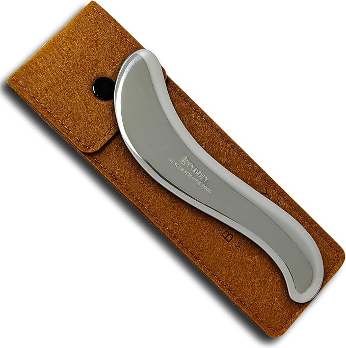 BYYDDIY 6.3 inch Non-Magnetic 304Stainless Steel Gua Sha Tool & Muscle Scraper Tool & Gua Sha Facial Tools (S.S)