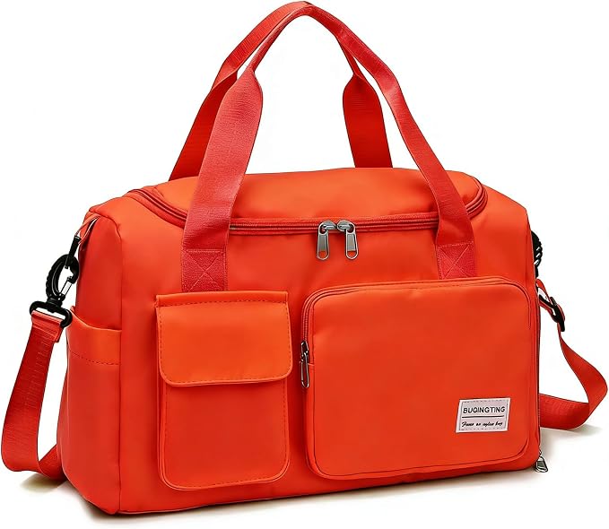 Small Gym Bag for Women, Travel Duffle Bag Carry On Weekender Bag with Shoe Compartment