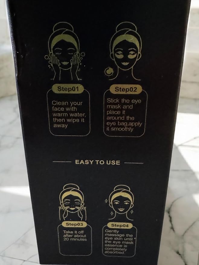 24K Gold Under Eye Patches (20 Pairs) Anti-Wrinkle Hydrogel Eye Mask with Collagen & Hyaluronic Acid -Reduces Dark Circles, Puffiness & Fine Lines - Eye Treatment for Men & Women