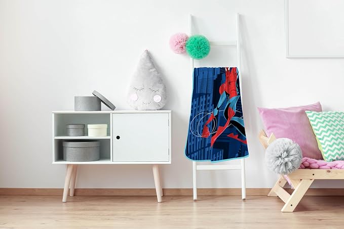 Sunny Side Up Kids Plush Throw Blanket – Children's Soft & Comfy Throw for Couch or Bed – Cozy Home Décor for Living Room & Bedroom, Blue - Spiderman, 46x60 - Throw Blanket