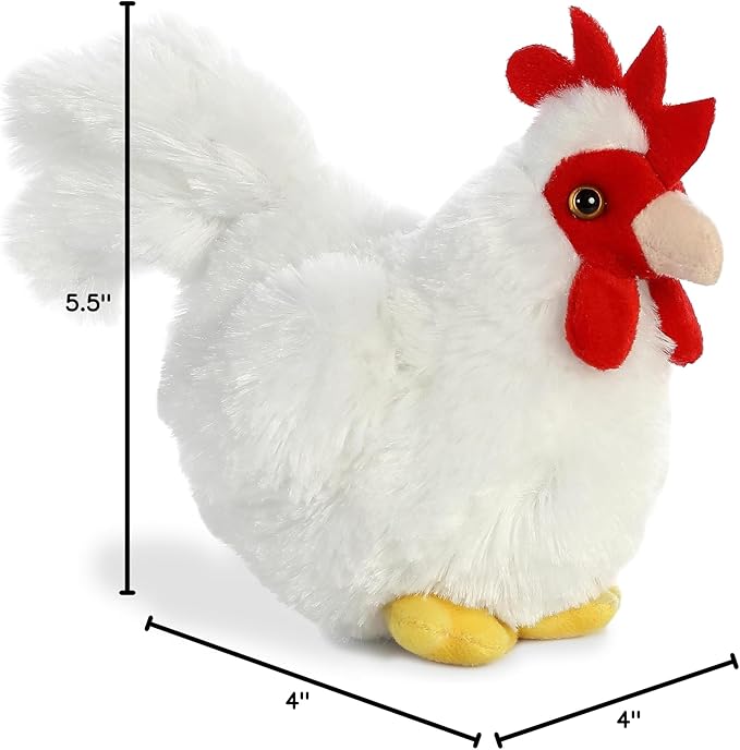 Aurora® Adorable Mini Flopsie™ Chicken Stuffed Animal - Mini Companions Ready for Playful Adventures - for Kids All Ages, Toddlers, Adults, and Families - White 5.5 Inches
