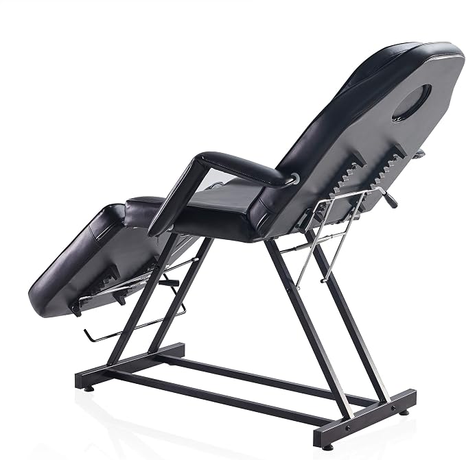 BELLEZE Adjustable Tattoo Table Chair Salon Bed Eyelash Microblading Esthetician Equipment for Professional Massage Facial Lash Beauty Treatment Spa - Black