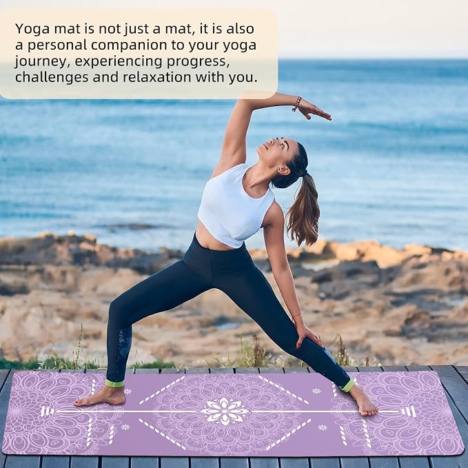 FOLAI Extra Thick Yoga Mat 6mm,pilates mat thick - Non-Slip Exercise Mat for HIIT, Pilates & Home Workouts & Workout with Free Carry Strap