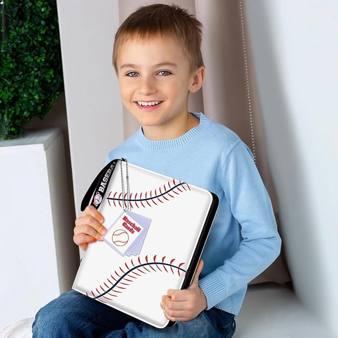 Mlikero Baseball Card Binder 720 Pocket, Trading Card Binder with Display Design, Premium Card Holder with Sports Pattern Wristband, Compatible with Topps Baseball Cards 2025