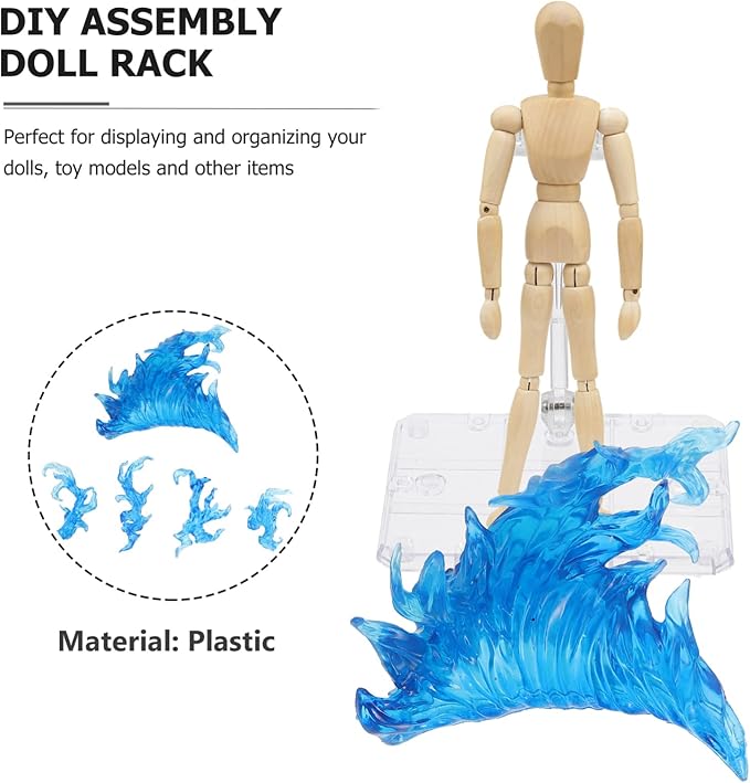 iplusmile Action Figure Stand Set - Flame Effects Model Display Rack for DIY Assembly, Doll Model Support Stand with Sturdy Base