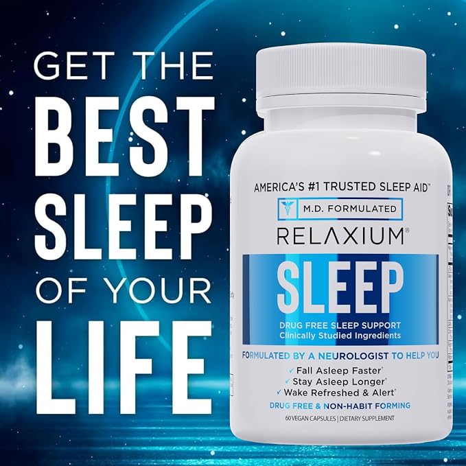 Relaxium Sleep Aid for Adults– Professional Strength Formula | 5mg Melatonin, Magnesium Glycinate, Valerest & Ashwagandha | Non-Habit Forming Sleep Support | 30-Day Supply