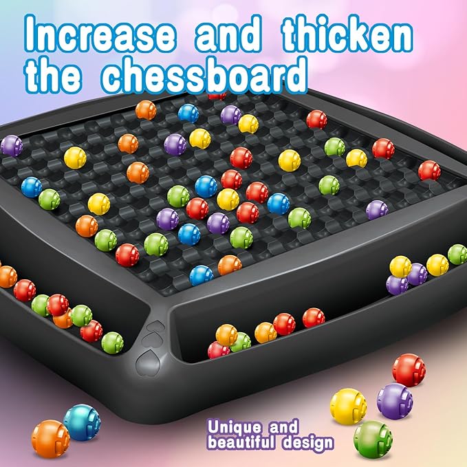 Happy Puzzle Blast Board Game, 2-4 Players, 120 Colored Beads, Creative Pattern Making Game for Family