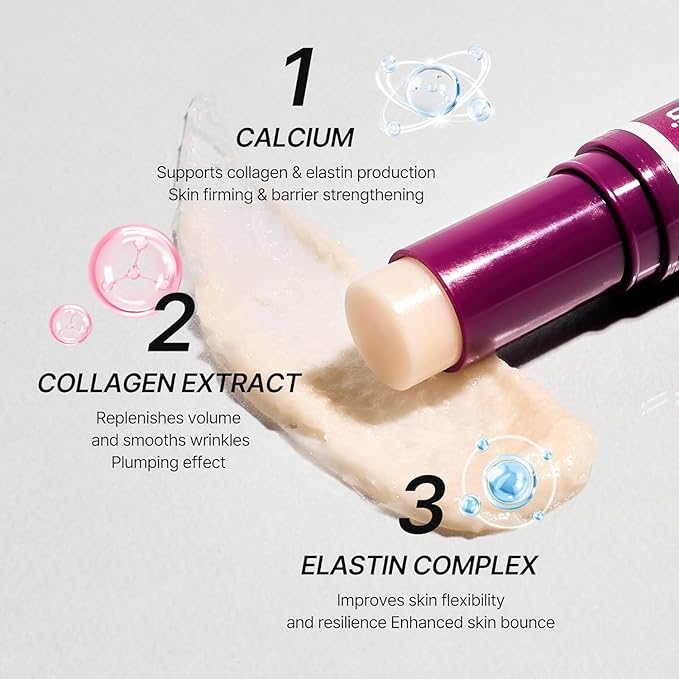 Calcium Multi Balm Stick, Calcium Volume Multi Balm, Under Eye Balm, Korean Collagen Hydrating & Moisturizing Stick, Anti-Aging, Firming Skin, Reduce Fine Lines, Suitable for Face, Eyes, Neck (1)