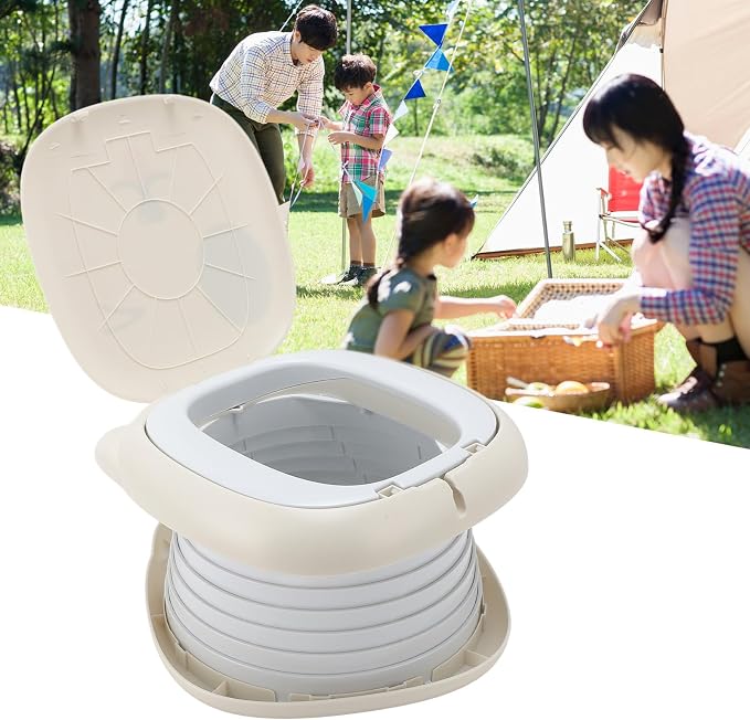 Travel Potty for Toddler, Foldable Potty Training Toilet Seat, Portable Potty Car Potty Folding Toilet for Boys Girls Baby Kids Children Indoor Outdoor Camping (Gray)