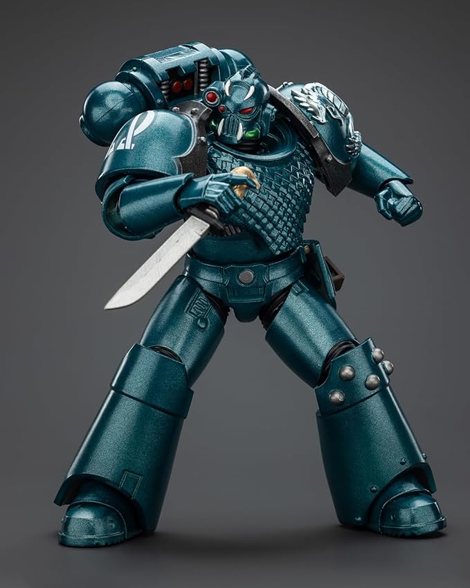 JoyToy Warhammer 40K Genuine License 1:18 Action Figure, Alpha Legion Headhunter with Banestrike Combi-Bolter and Power Dagger, 4.96 inch Collectible Action Figures Sets