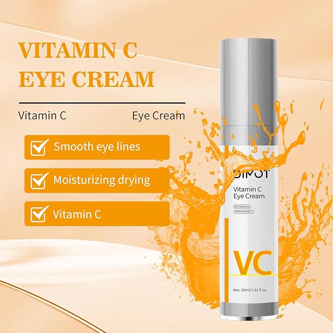 Vitamin C Eye Cream Puffiness Remover Serum Anti-aging & Moisturising Eye Bags Treatment for Men and Women