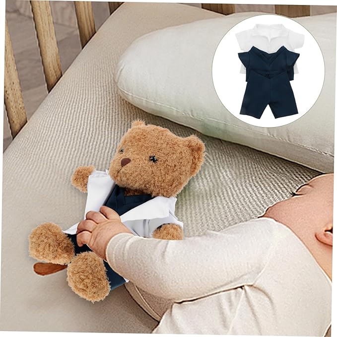 Tofficu Bear Doll Nurse Outfit Set Plush Doctor Dress with Coat Pants for Stuffed Animals Encourages Imaginative Play Soft Comfortable for Boy Girl