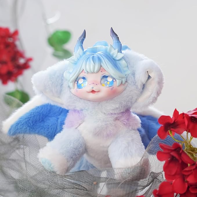 Wizarding Forest Fairy Plush Doll Series, 9 inch Fantasy Collectible Plush Toy with Wings and Tail, Soft Stuffed Animal for Kids, Girls, and Collectors - Blue Mist Elf