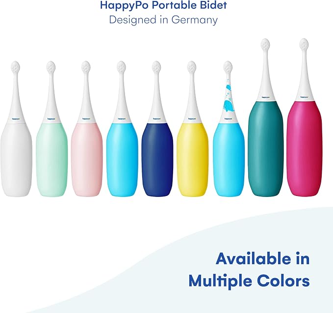 HappyPo The Original XL Butt Shower - Portable Bidet with 50% More Volume - The Easy-Bidet 2.0 Replaces Wet Wipes and Shower Toilet - Portable Bum Spray for Travel - Turquoise