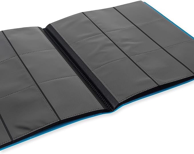 Vault X 9 Pocket Standard Strap Binder, Holds 360 Trading Cards in 20 Side-Loading Pages (Blue)