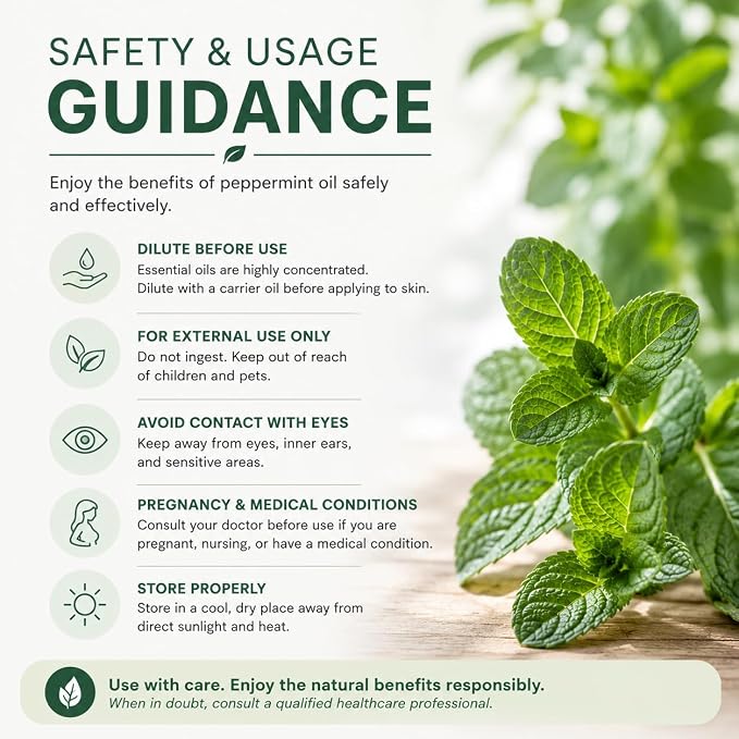GreenHealth Japanese Peppermint Essential Oil – 15 ml – 100% Pure & Uncut – Strong Menthol Aroma – Glass Bottle for Diffusers, Cleaning, DIY Use – Bottled in USA
