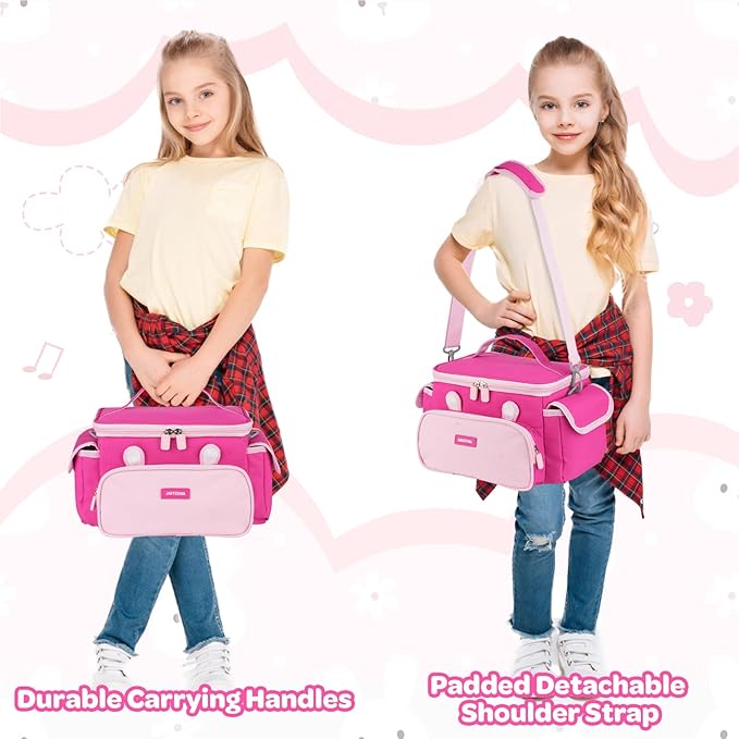 Carrying Case Compatible with Toniebox Starter Set Bundle, Travel Storage Bag Compatible with Little Tikes Story Dream Machine Books Starter Set, Pink(Bag Only)